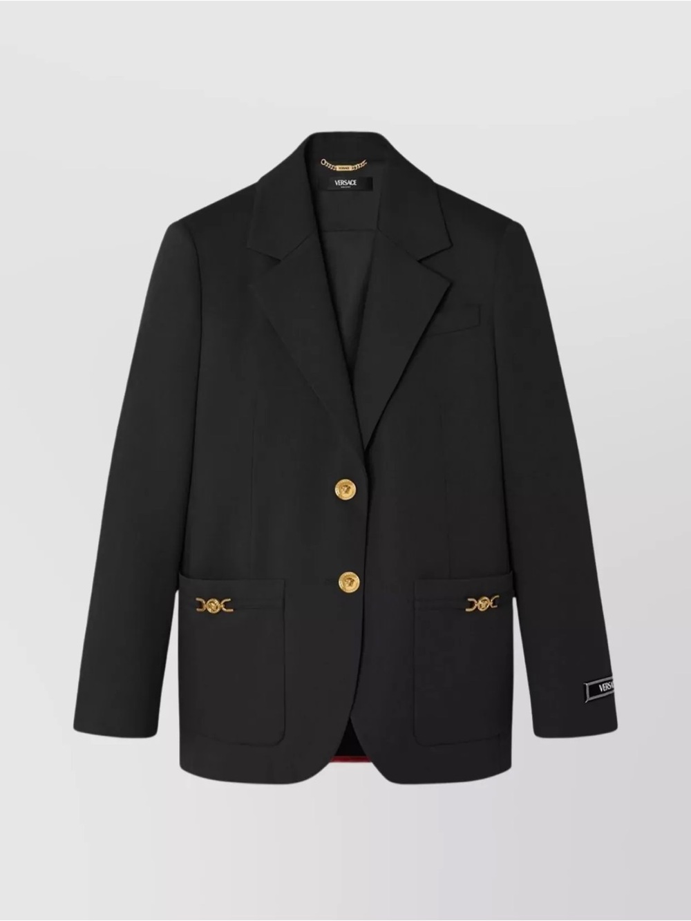 Versace Black Tailored Blazer with Gold Medusa Buttons Size 40 IT. Like New